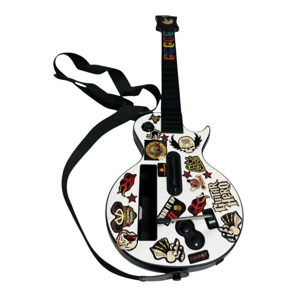 Nintendo Wii Guitar Hero Controller Gibson Les Paul RedOctane w Strap Tested